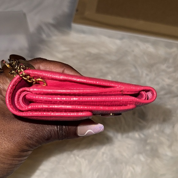 Authentic MCM Pink Leather Studded Logo
Motifs Trifold Wallet with keychain EUC - Picture 11 of 12
